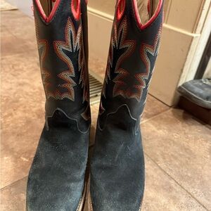 Old West Black and Red Cowboy Boots